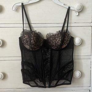 Black Lace Vintage Victoria Secret Corset Top